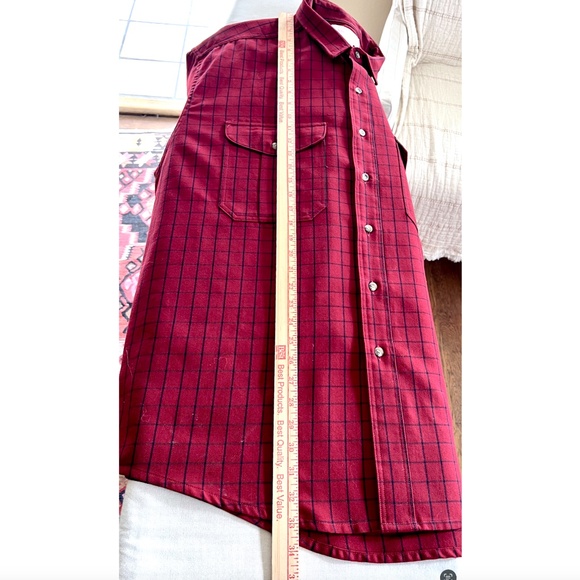 Vintage FILSON Wool Shirt Made in U.S.A. - Dark Red Windowpane Check - XXL - Picture 6 of 12